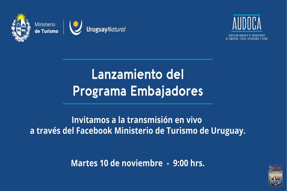 FocusPunta's tweet photo. Martes 10, 9AM facebook live MINTUR👇
#programaembajadores
#turismo
#uruguqy https://t.co/TiNu3BXmET