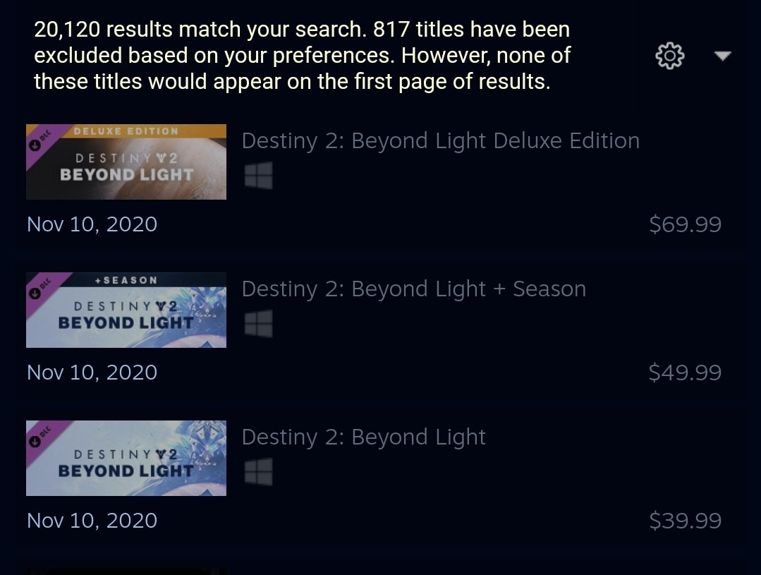 Benji-Sales on Twitter: "Holy cow the Top 3 Global Best Selling games on  Steam Worldwide right now are ALL Destiny 2 Beyond Light Expansions 👀  https://t.co/EDpdZckG4B" / Twitter