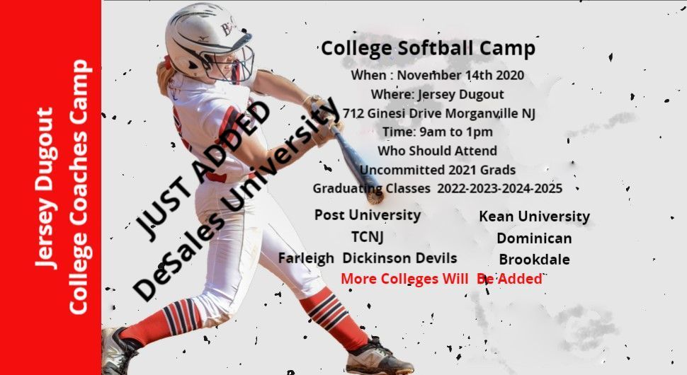 Just Added DeSales University  College Coaches Camp Nov 14th   The Jersey Dugout  Space Is Limited ( - mailchi.mp/6a3c902db941/d…