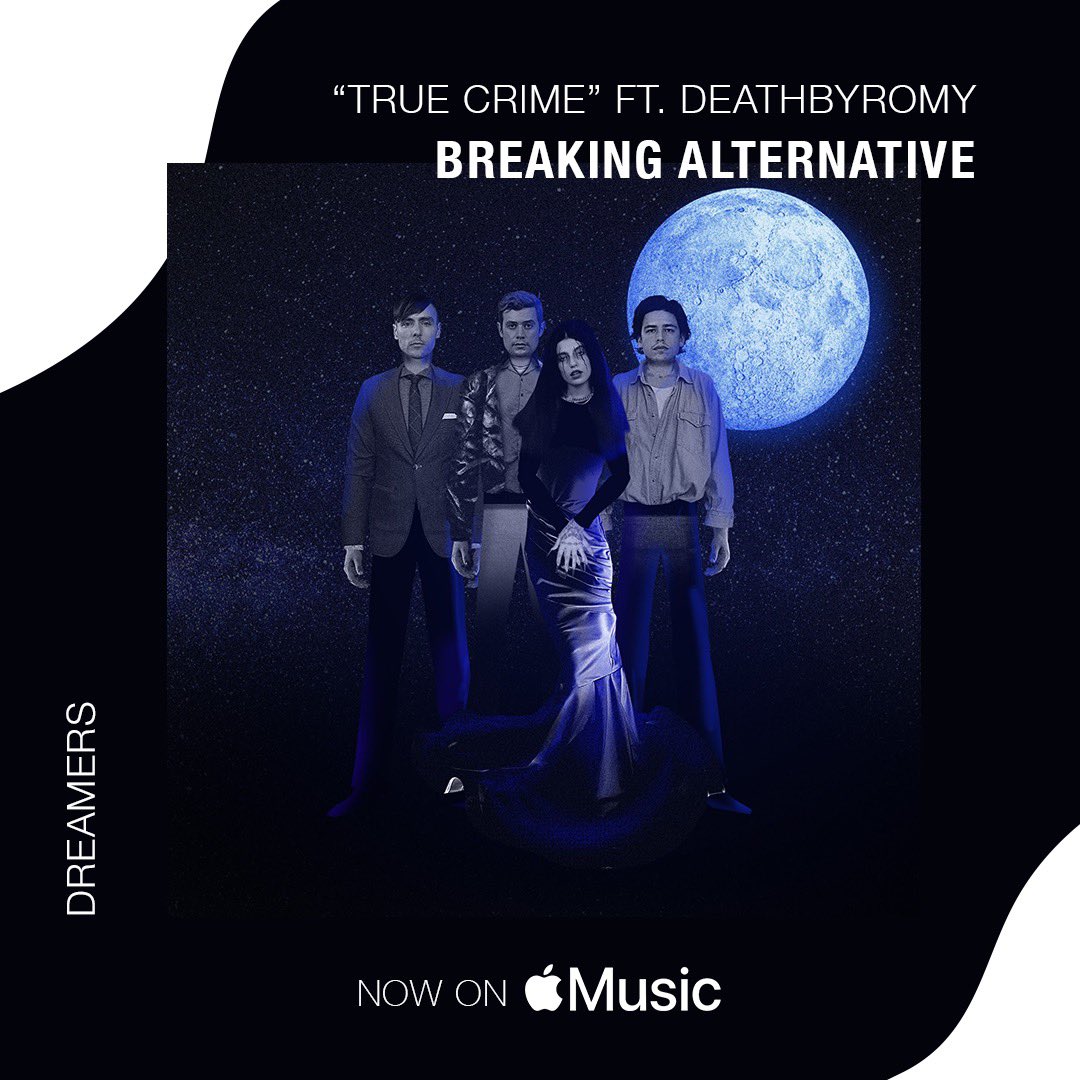 DREAMERSjoinus's tweet photo. True Crime ft. @deathbyromy now playing on #BreakingAlternative 🔪 Thank you @AppleMusic! https://t.co/KnyqLexRnu https://t.co/KDKQlTmapu