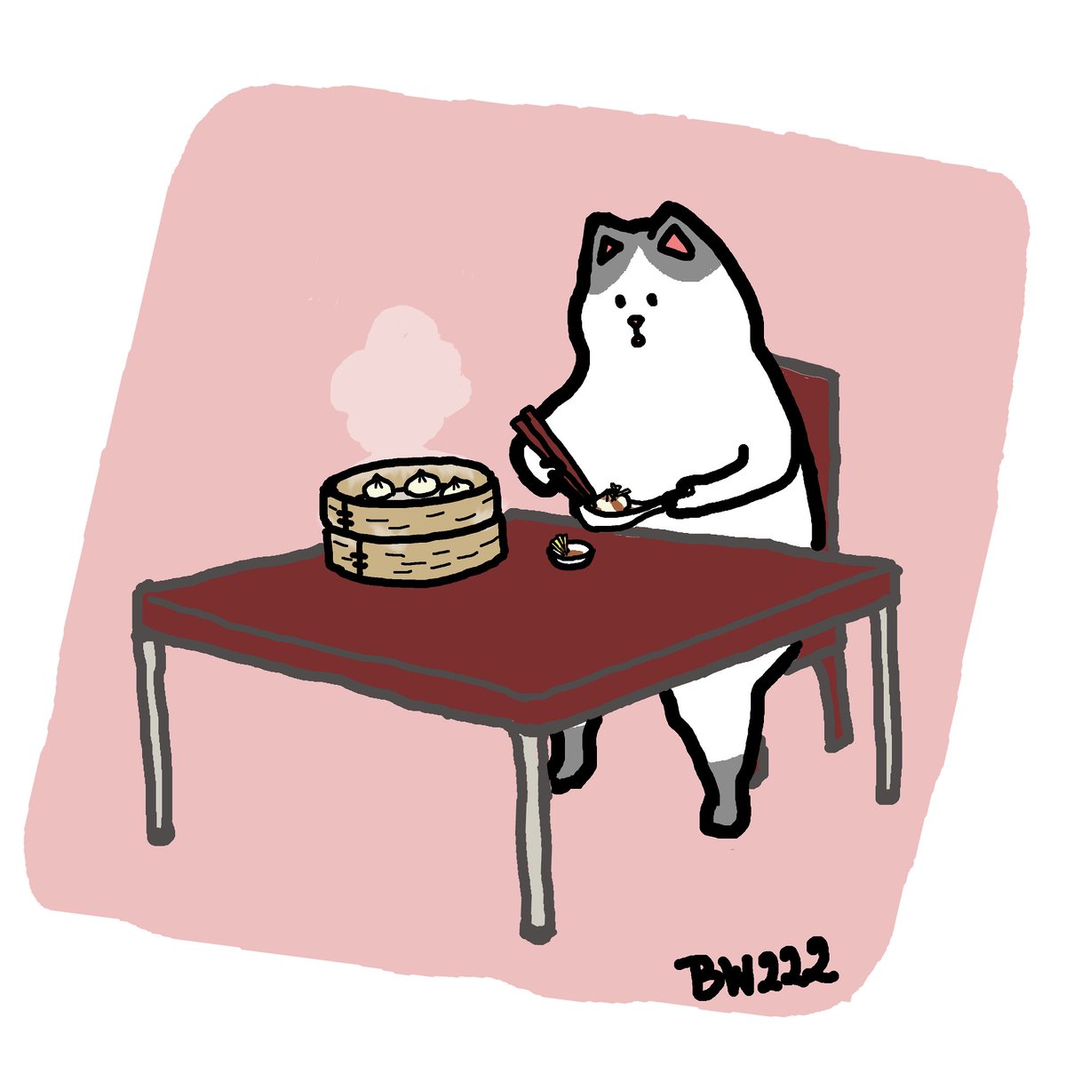 くろもり 小籠包 お肉スープが格別です 私は台湾に行くのが好きなのですが 台湾といえば で通じるのは小籠包かな と思い描いてみました イラスト ゆるいイラスト イラスト好きさんと繋がりたい 創作 冬の創作クラスタフォロー祭り 猫