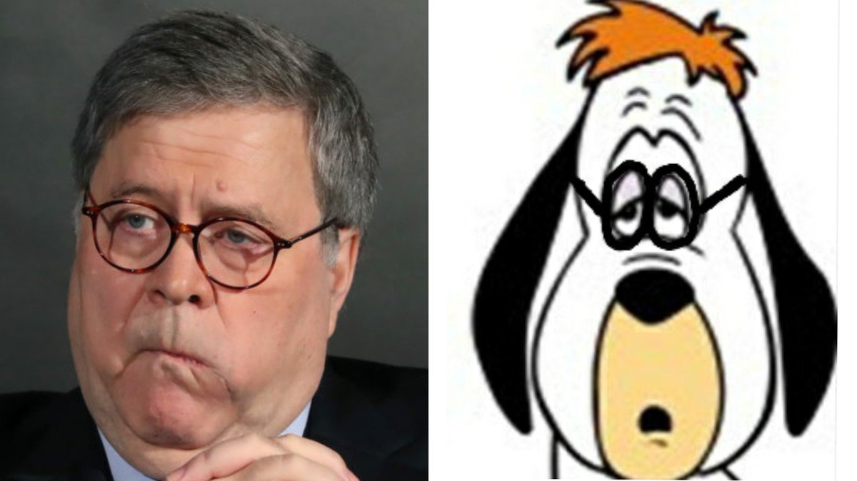 ScareTrump's tweet photo. Fuck Bill Barr. Droopy looking motherfucker. https://t.co/dYGOIVAGdW