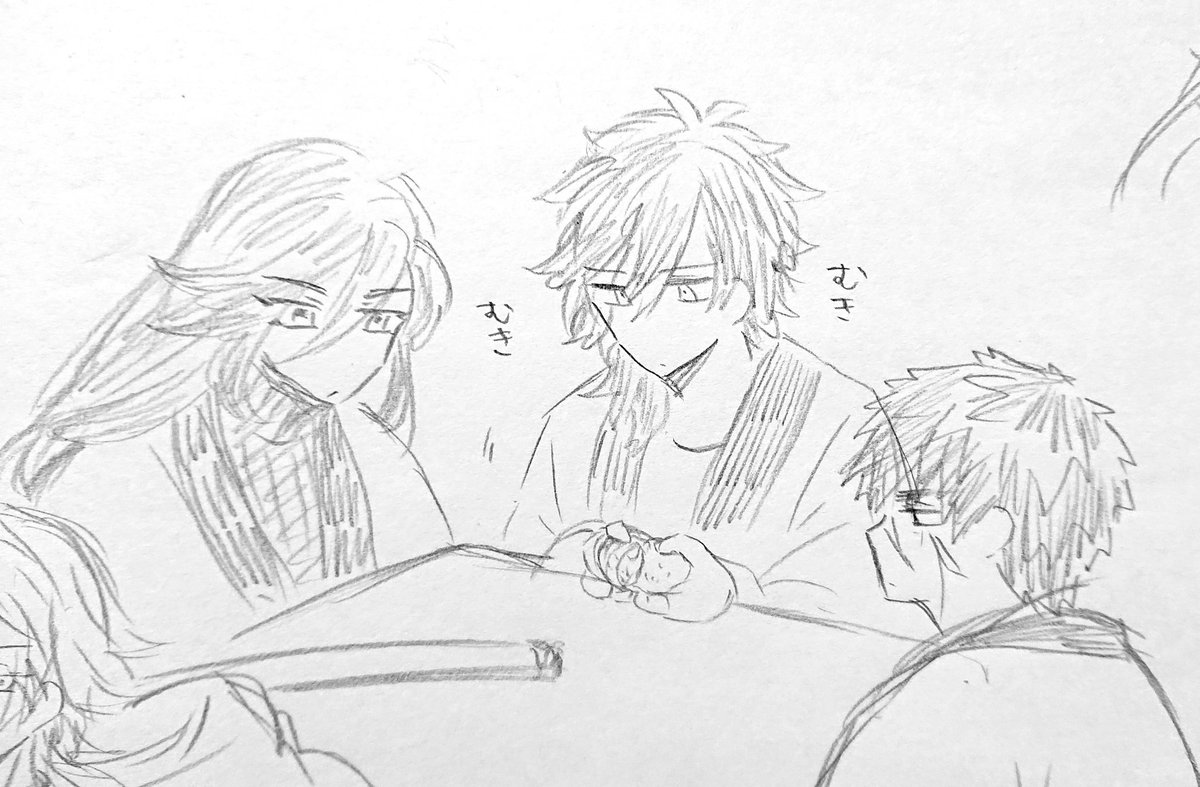 過去のらくがきなんだけど我ながら可愛く描けたなって元太刀トリオ 