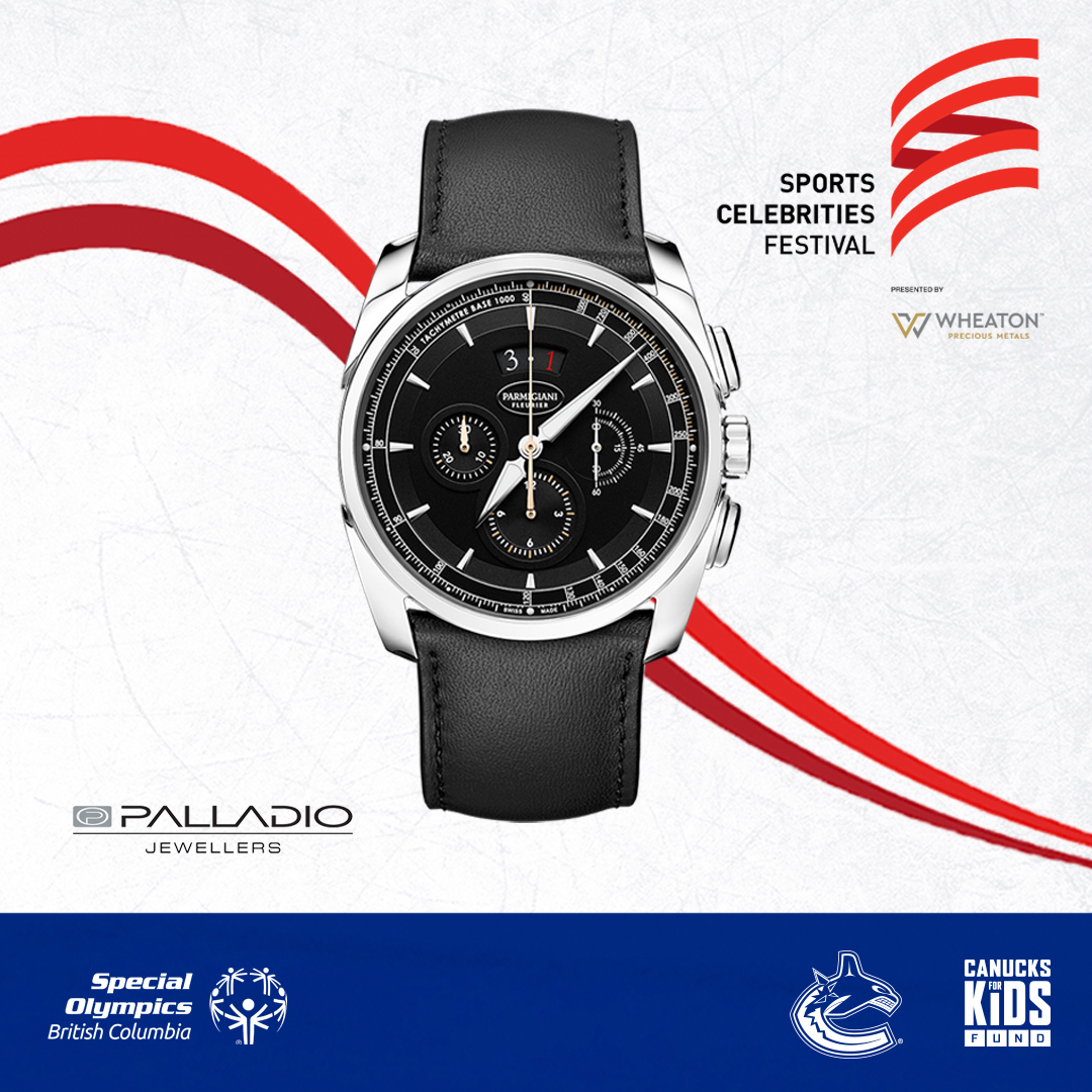 SpecialOBC's tweet photo. The countdown is on ⌚ The #SCF2020 @PALLADIOyvr Luxury Watch Raffle is your chance to win a timeless @parmigianiwatch Tonda Metrographe, and help the @Canucksforkids and SOBC change lives through the power of sport! 

🎫: https://t.co/ONGw6JS3Q9
Must be 19+ and in B.C. to play https://t.co/MdMj7e1st6
