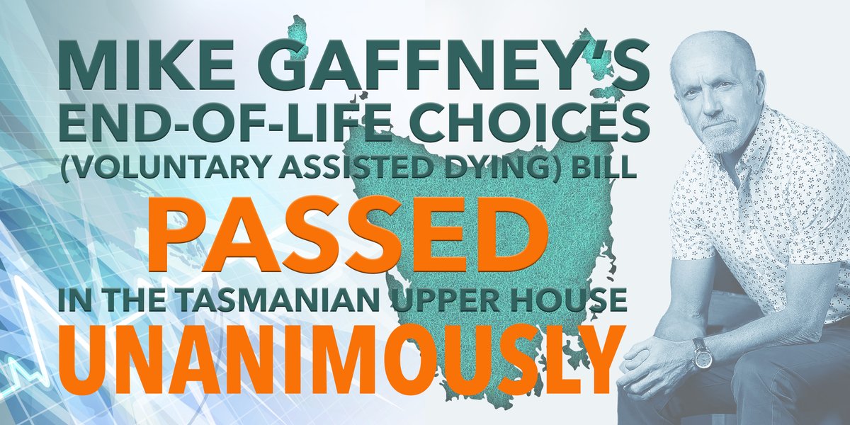 DWDWA17's tweet photo. BREAKING NEWS: Tasmania is on track to become the third Australian state to legalise #AssistedDying with a unanimous vote in the upper house. #VAD #YourChoiceTas #politas #Taspol https://t.co/m6HcEDY1eL