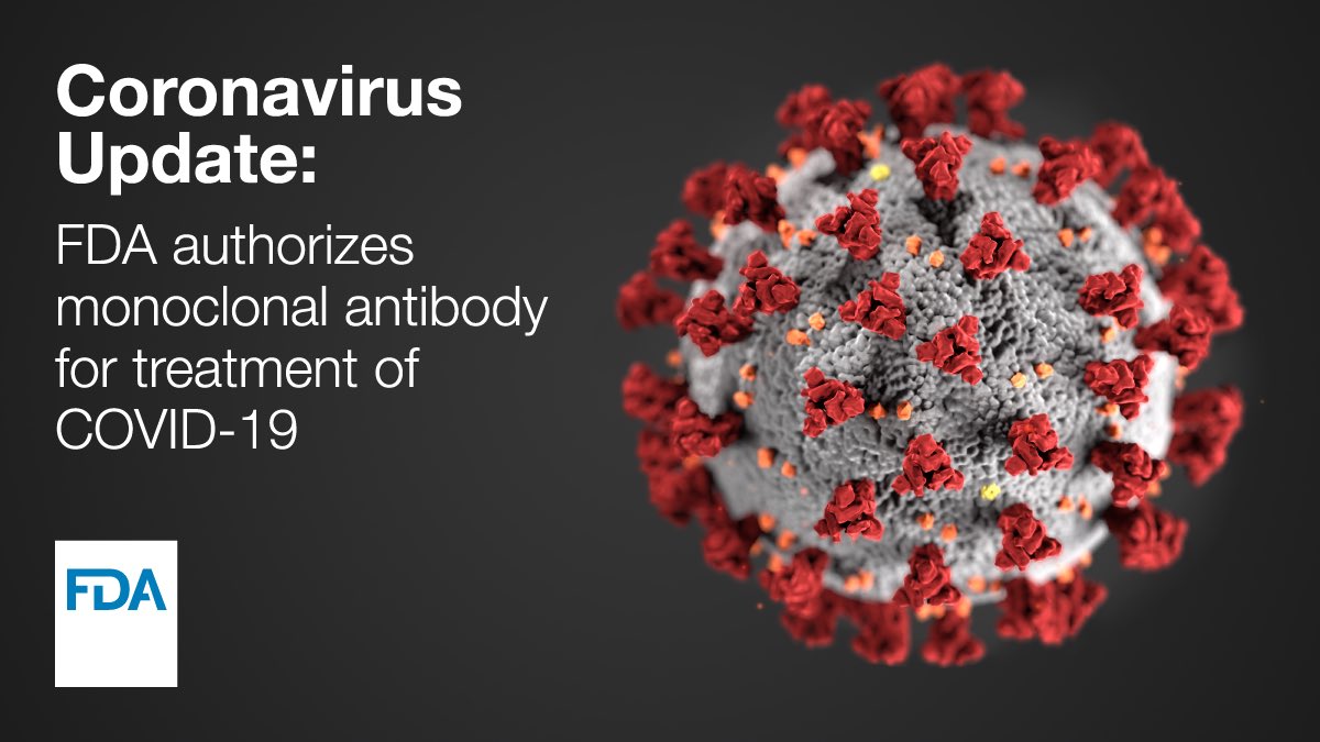 SteveFDA's tweet photo. Today, the FDA issued an EUA for an investigational monoclonal antibody therapy for treating #COVID19, illustrating our commitment to expediting the development &amp; availability of treatments &amp; providing sick patients timely access to new therapies. https://t.co/JEmL3PrTZp https://t.co/1vCdakMf3y