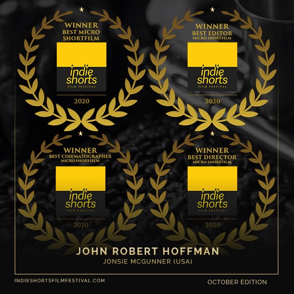 ShortsFilm's tweet photo. ... and the Best Micro Short Film award goes to John Robert Hoffman for his film ‘Jonsie McGunner’. His film also won Best Editor, Best Cinematographer, Best Director, Best Actress and Best Actor awards.  Congratulations!! 
. 
.
.

#filmfreeway #filmfestival #awardswinners https://t.co/BqkDCb9Siz