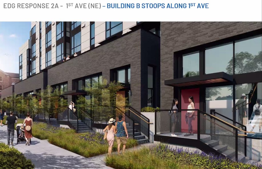 The back (east) side of the project will have stoops.