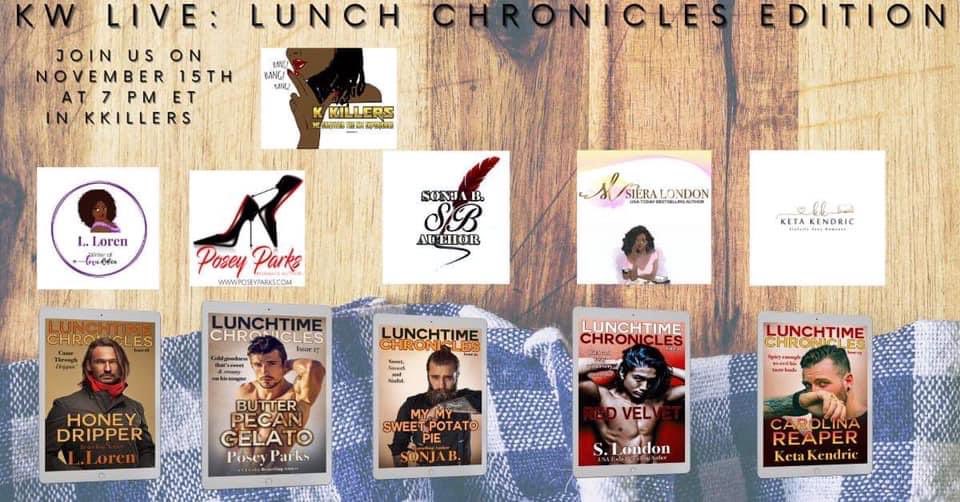SonjaB03660875's tweet photo. Join the Lunchtime Chronicles Season 3 authors this Sunday on Kenya Wright’s KW Live on FB!
#LunchtimeChronicles #MessyMandy https://t.co/XnTYRauvaC