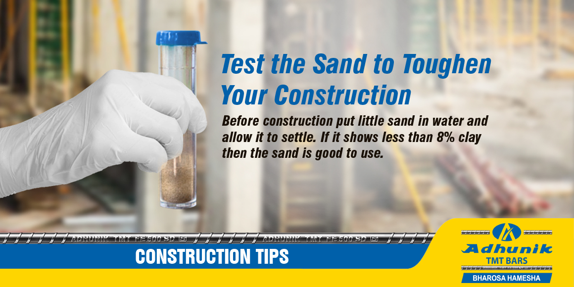 AdhunikI's tweet photo. Know the tests to find out the best material for your construction. Find out how to test the sand to ensure durability of your construction.
Visit: https://t.co/ZjINTZRvXW
#Construction #ConstructionTips #ConstructionMaterial #SandTest #Adhunik #AdhunikTMTBar https://t.co/ApGcByLv0c