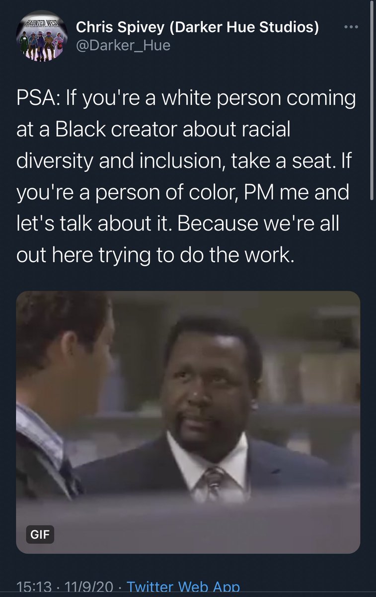 After the apology, Chris still put up a tweet that was something like, “Non POC shouldn’t be telling me what I, a Black person, can do. If you’re a POC, PM and we can discuss the situation.” So, kinda not fantastic.