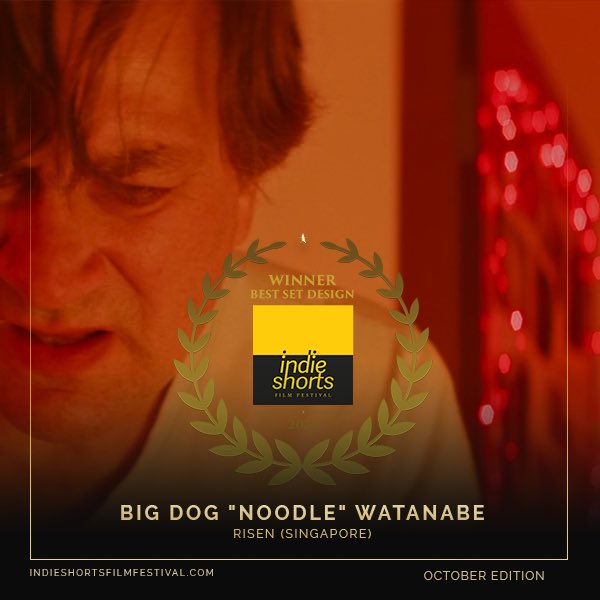 ShortsFilm's tweet photo. The Best Set Design award goes to Big Dog ‘Noodle’ Watanabe for his film ‘Risen’. Congratulations!! 
. 
.
.
.
.
.

#filmfreeway #filmmaker #filmfestival #awardswinners #officialselection #finalists #filmdirector #shortsfilm #indieshortsfilmfestival https://t.co/2lz23nDi0I