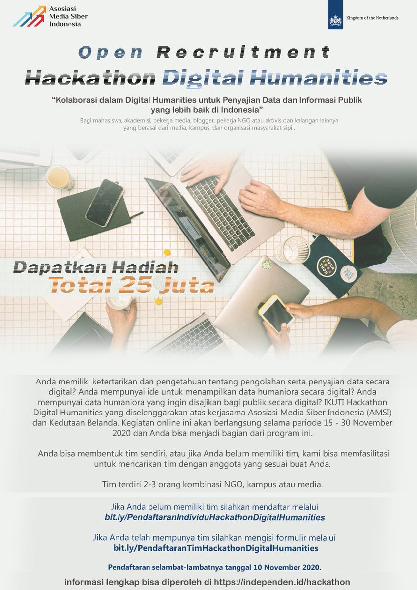 Last call... Ikut kompetisi, dapat pengetahuan, berbagi ide, bangun kolaborasi, buat portofolio dengan gabung di sini independen.id/hackathon