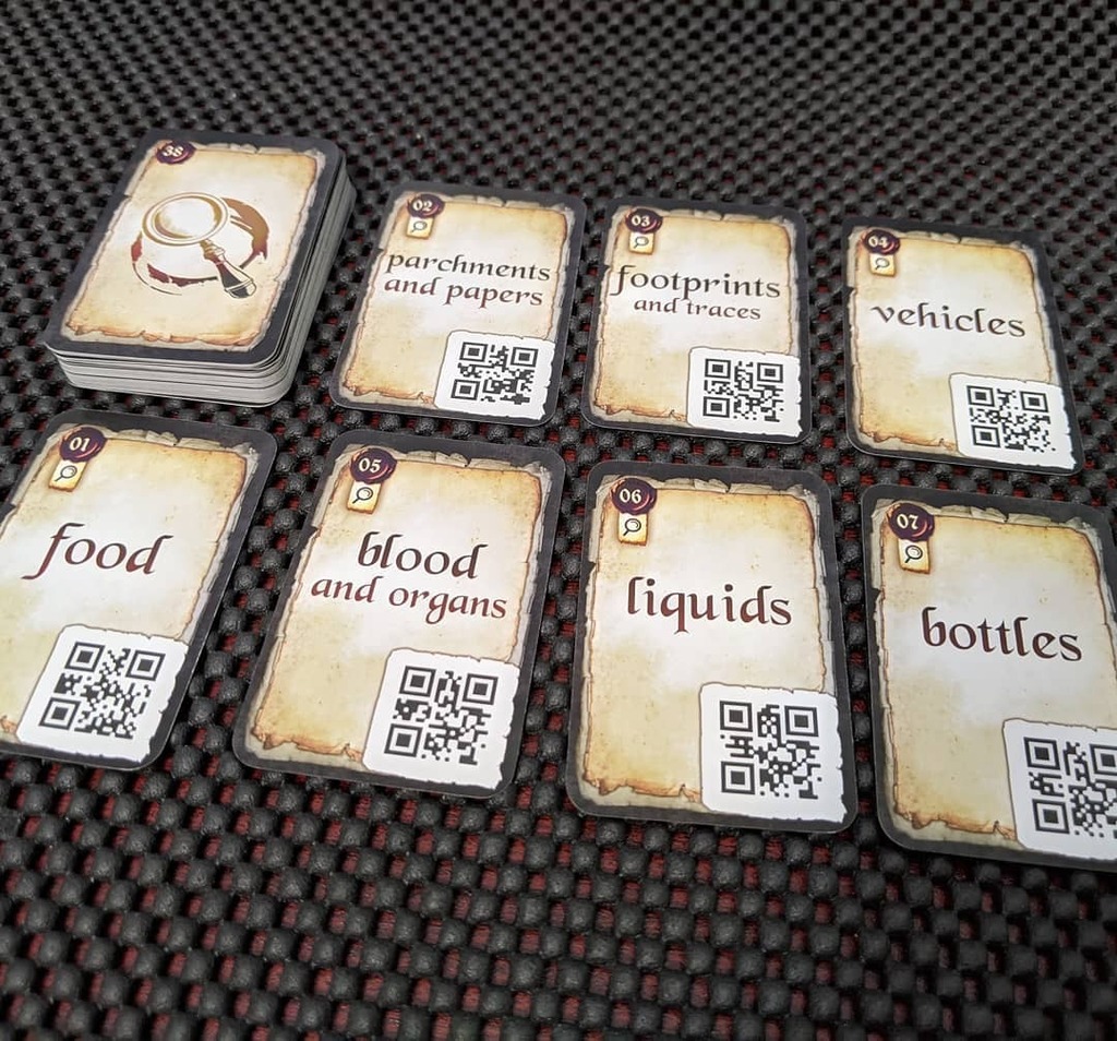 TabletopBellhop's tweet photo. I love the way the item cards in Chronicles of Crime 1400 can apply to so many different things. 

Full review on the blog. 

#ChroniclesOfCrime1400 #ChroniclesOfCrime #BoardGame #GameComponents https://t.co/QWsE1dzZtx https://t.co/qtsB5IVYtz
