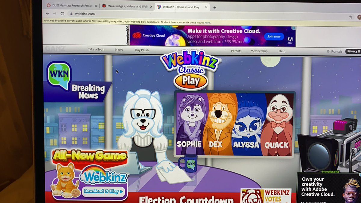 McconleyTaylor's tweet photo. #selfsocietyclass a virtual world I used to be a part of was Webkinz. When I was younger I would name them and build their homes based on my interests. Taylor talks about how they make the clothes based off of the audience which webkinz did for young kids like us! https://t.co/DRF5Pp4WyY