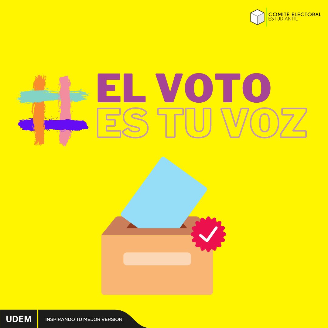 udem's tweet photo. Recuerda que mañana comienzan las votaciones para FEUDEM y Senado. 🤩💪🏼 ¡No olvides votar! @CEE_UDEM

#ElVotoEsTuVoz #EsDeTroyanos https://t.co/q4TliAKkrk