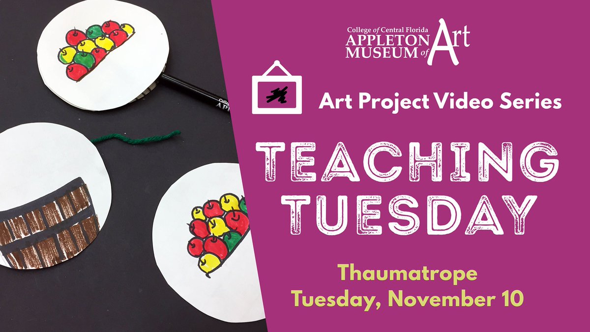 AppletonMuseum's tweet photo. This art project from the Appleton Museum of Art will show you how to make this popular 19th-century optical toy, featuring a Thanksgiving cornucopia. Post your creations on social media and tag them #appletonmuseumathome. 

https://t.co/l7jU4JqVHr https://t.co/hyoKeKCZSl