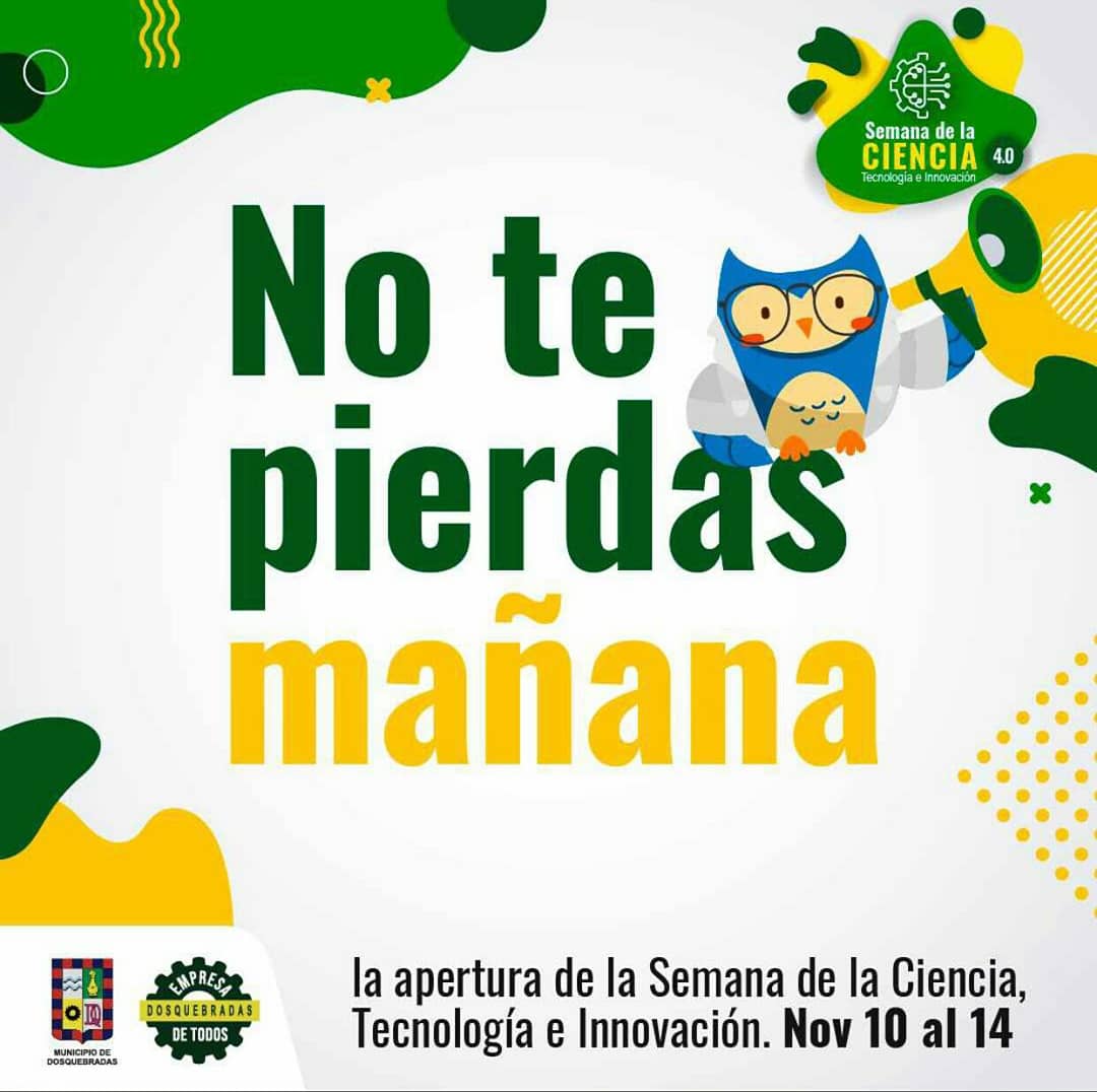 Sembrarfuturo's tweet photo. A partir de mañana podrás disfrutar de la semana de la #Ciencia #Tecnología e Innovación de #Dosquebradas, un espacio de aprendizaje, conexión y cultura. https://t.co/DzTaqpa6l4