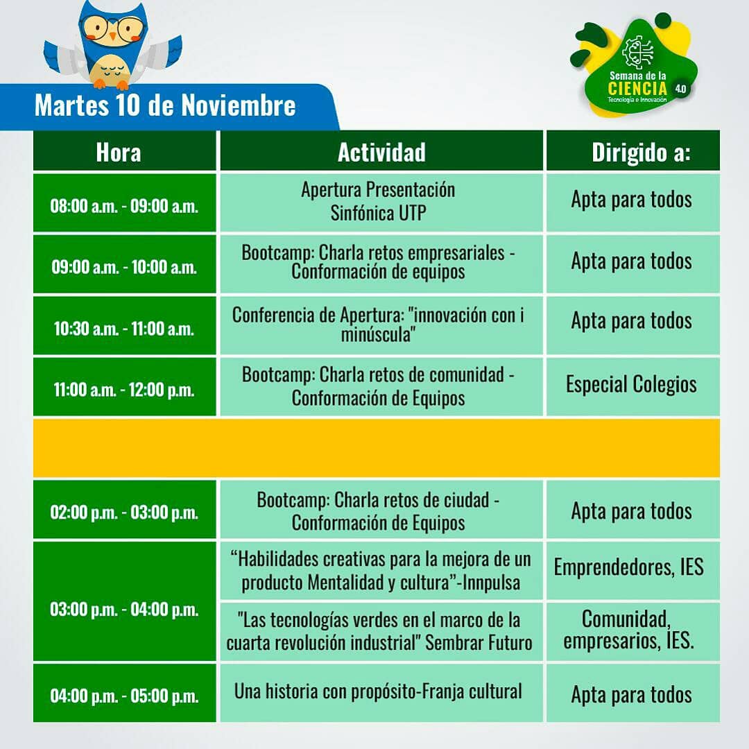 Sembrarfuturo's tweet photo. A partir de mañana podrás disfrutar de la semana de la #Ciencia #Tecnología e Innovación de #Dosquebradas, un espacio de aprendizaje, conexión y cultura. https://t.co/DzTaqpa6l4
