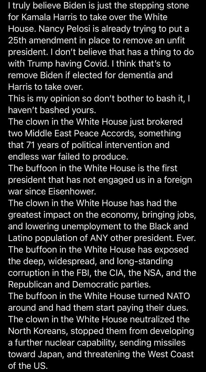 Ronci_H's tweet photo. SORRY-NOT SORRY!!!!  Let me be clear, I am not a Biden fan at all. He is corrupt, a liar, suffering from dementia and in my opinion a pedophile. He has done nothing to improve anything in 47/48 years in politics. https://t.co/TlZPIoB9CE
