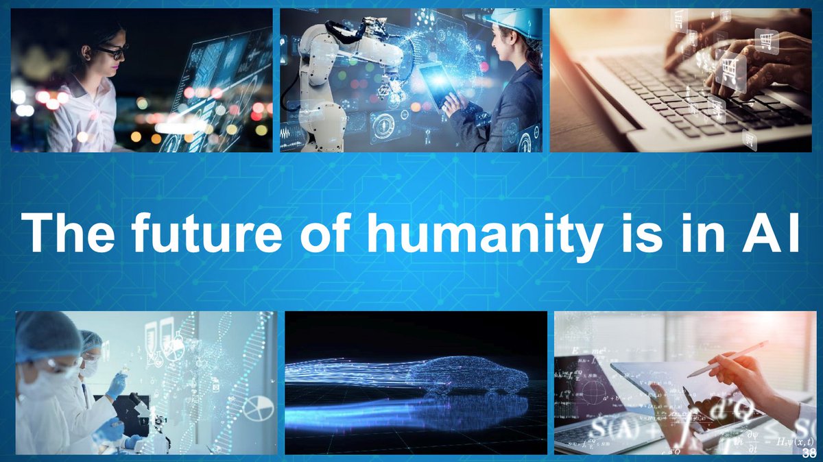 8/nMasa believes AI will be key for the future of humanity, and runs through the capabilities of AI, each stage more impressive.Eventually he sees AI "creating," a concept he touched on during his recent talk with  $NVDA CEO Jensen Huang at SoftBank World.