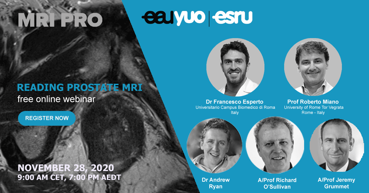MRIPRO1's tweet photo. Reading Prostate MRI for ESRU Residents – Webinar

What do urologists need to know to ensure their radiologists are reporting prostate MRI accurately?

https://t.co/YoxBhFwecW

Time: November 28, 2020 9:00 AM CET, 7:00 PM AEDT https://t.co/qptYWzNXNl