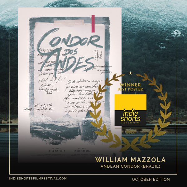ShortsFilm's tweet photo. The Best Poster award goes to William Mazzola for his film ‘Andean Condor’. Congratulations!! 
. 
.
.
.
.
.

#filmfreeway #filmmaker #filmfestival #awardswinners #officialselection #finalists #filmdirector #shortsfilm #indieshortsfilmfestival https://t.co/7mOq8pSuoM
