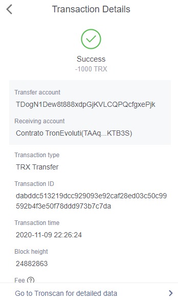 TronEvolution_'s tweet photo. Nueva Inyección al balance del contrato // New Injection to the contract balance. #TronEvolutionSmartContract #trx @justinsuntron https://t.co/RLmiUpmXu6