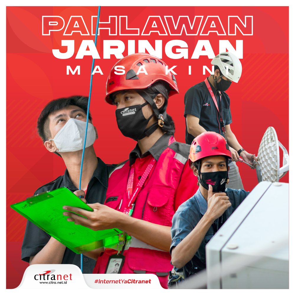 citranet's tweet photo. Pahlawan adalah mereka yang berani dan penuh semangat berjuang di bidangnya masing-masing. Seperti pahlawan jaringan Citranet yang menjaga jaringan terbaiknya untuk semua.
Selamat Memperingati Hari Pahlawan
#HariPahlawan #10November #Citranet #NetworkHeroes https://t.co/AbZV2Ew7a2