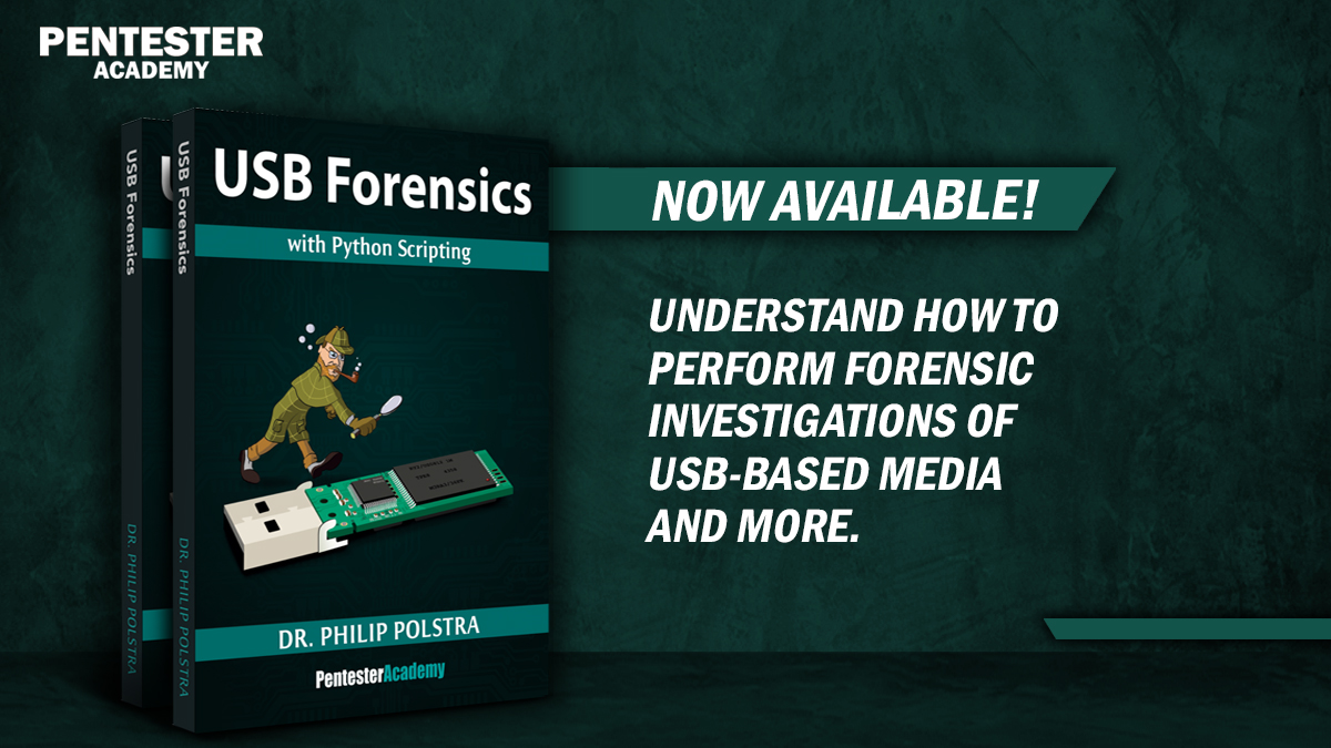 SecurityTube's tweet photo. Expand your knowledge of USB devices with @ppolstra https://t.co/G0ZrA1P6kU #USBForensics Book is available now! https://t.co/xLk9CZhOry