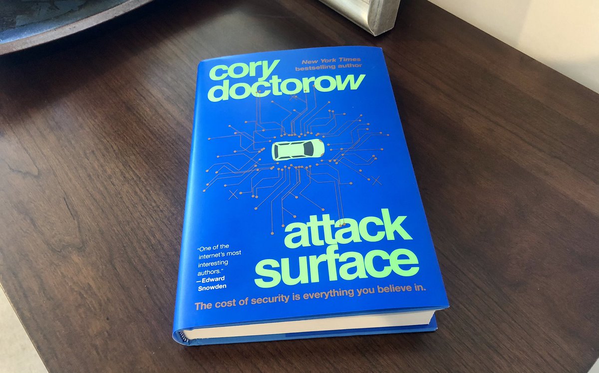 barbcarra's tweet photo. It’s arrived! My required pre-read as we get ready to launch this years #2020CyberSummit with keynote Cory Doctorow. @doctorow @cybera https://t.co/gN8mgrtkjF