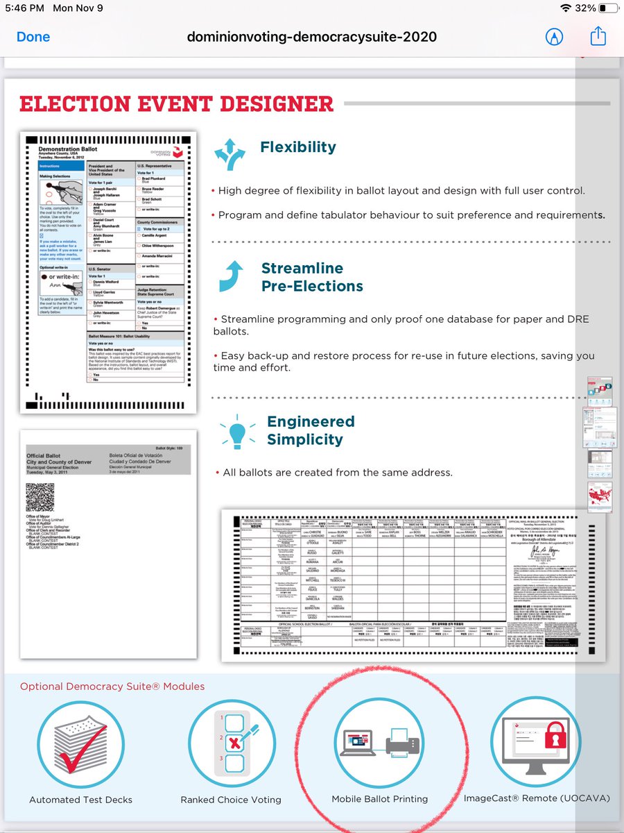 I took the Liberty of downloading the Democracy Suite Brochure from their website.Let's look at just how big a role they may have played...* Link:  https://www.dominionvoting.com/democracy-suite-ems/