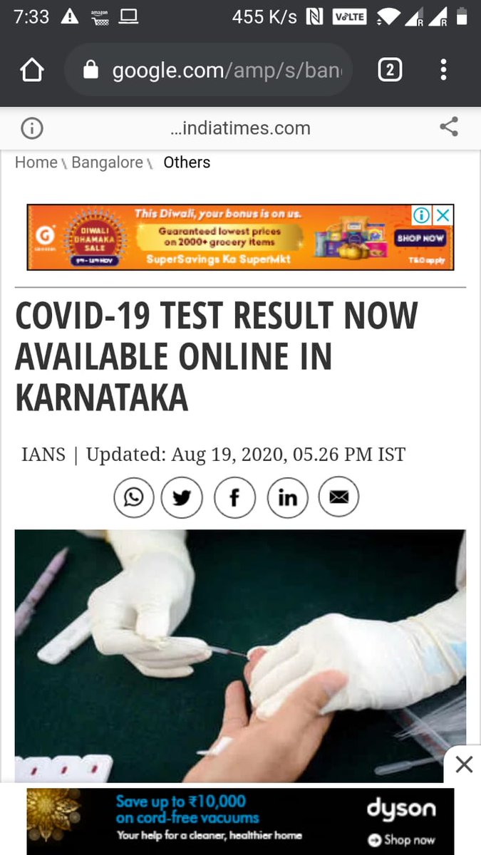 Now the waiting game begins. No text message/call for the next 2,3,4,5 days. Finally, I was pissed off and searched online if there is a way I can check my results manually. Luckily, the Karnataka Govt had created a portal to get that info. The portal  https://www.covidwar.karnataka.gov.in/service1&nbsp;