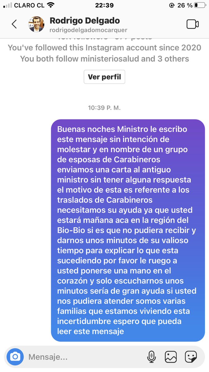 manesaez's tweet photo. @RodrigoDelgadoM Estimado Ministro solicito poner atención a la imagen o revise su Instagram por favor, que pueda acoger lo escrito junto a un grupo de mujeres independientes, trabajadoras que no fuimos consideradas por el departamento de personal de CR de Chile. https://t.co/zxKlVVOPAO