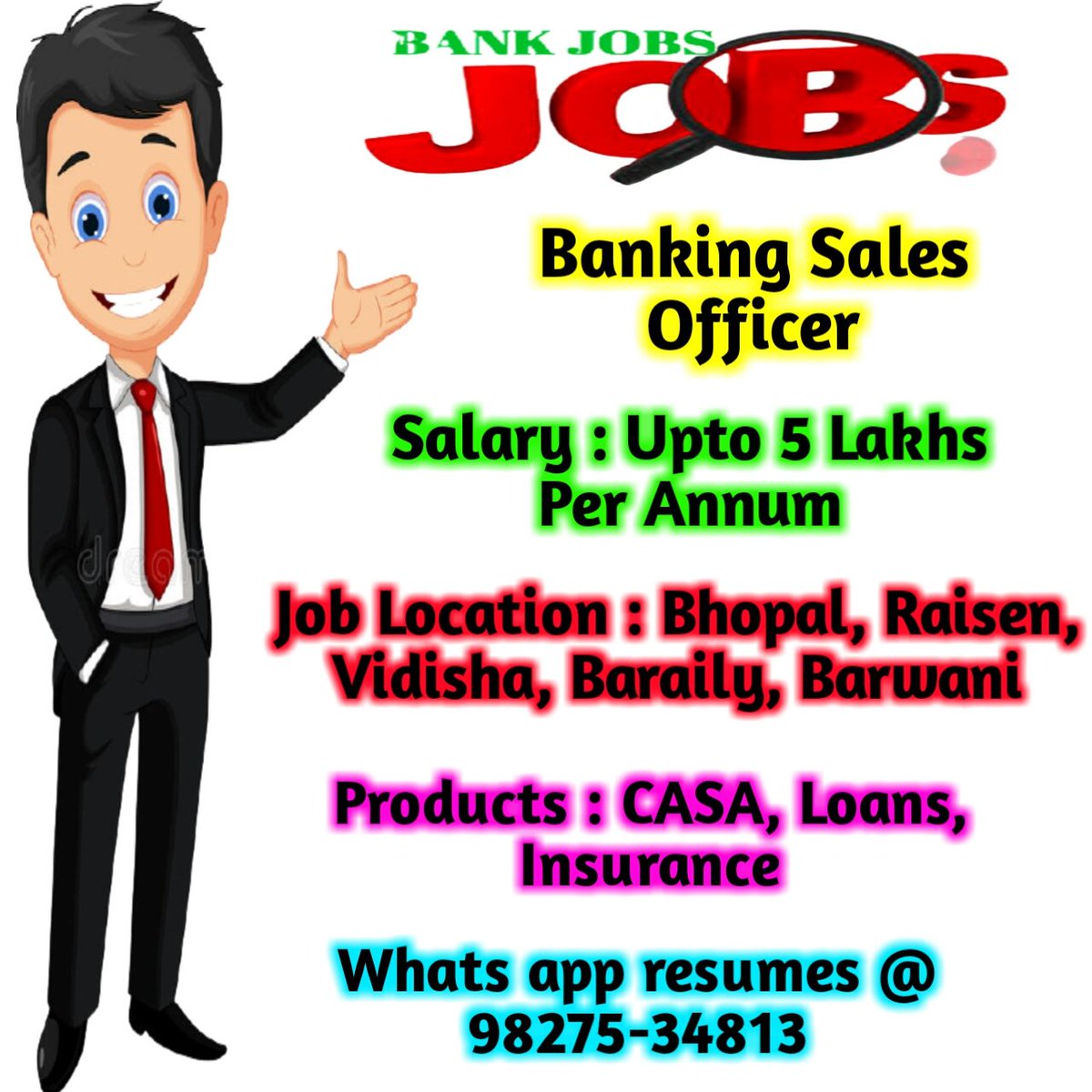 MadhavCon's tweet photo. #bhopaljobs #jobsinbhopal #bankingjobs #financejobs  #bankingcustomerservicejobs #casasales #insurancejobs #bankingsalesjobs #bankingmarketingjobs https://t.co/SfJOuFtEQ1