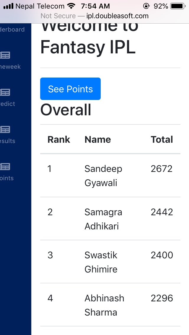 एक म्याच बाकी रहदै लिग जित्न सफल भएको मा <a href="/g123sandip/">SanDeep</a> लाइ बधाइ 😉