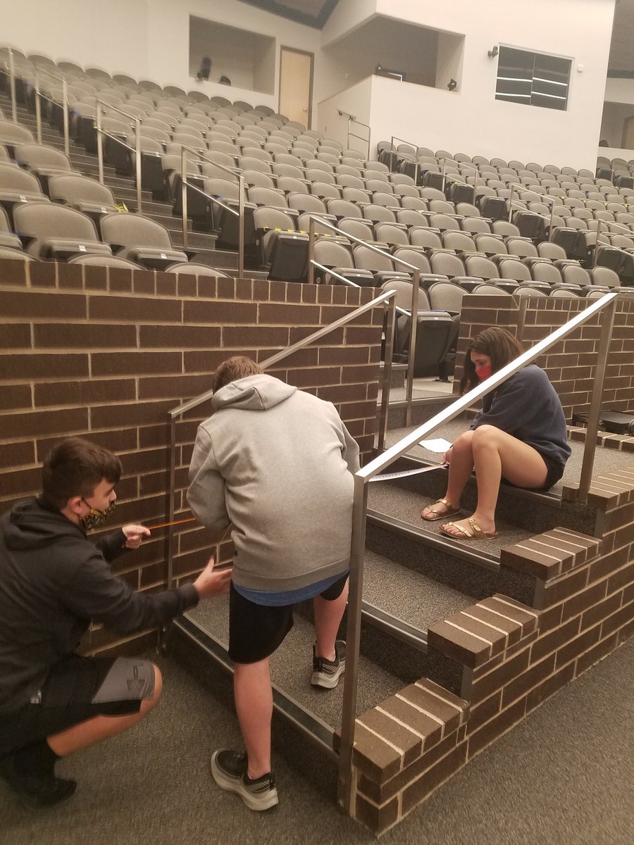 GeometryIn's tweet photo. Calculating the rise and run of the stairs at Andover High School today in GIC. #ahstrojanfam https://t.co/BK98QQQgdO
