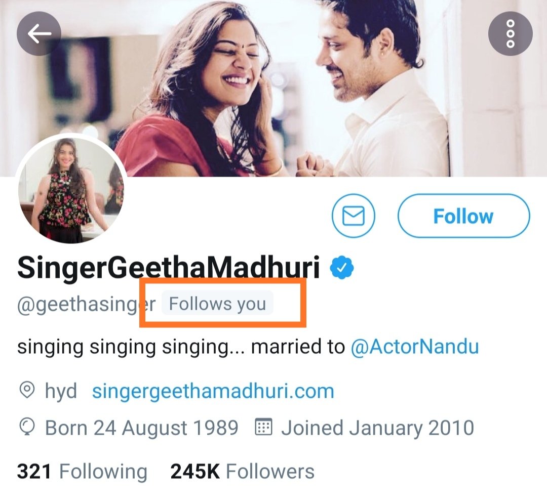 Stockstudy8's tweet photo. Woww day ❤️
Pleasure to be followed by South Indian Playback Singer Geetha Madhuri 🙏😎 one the best in tollywood ❤️
@geethasinger https://t.co/lxdRKJMSg5