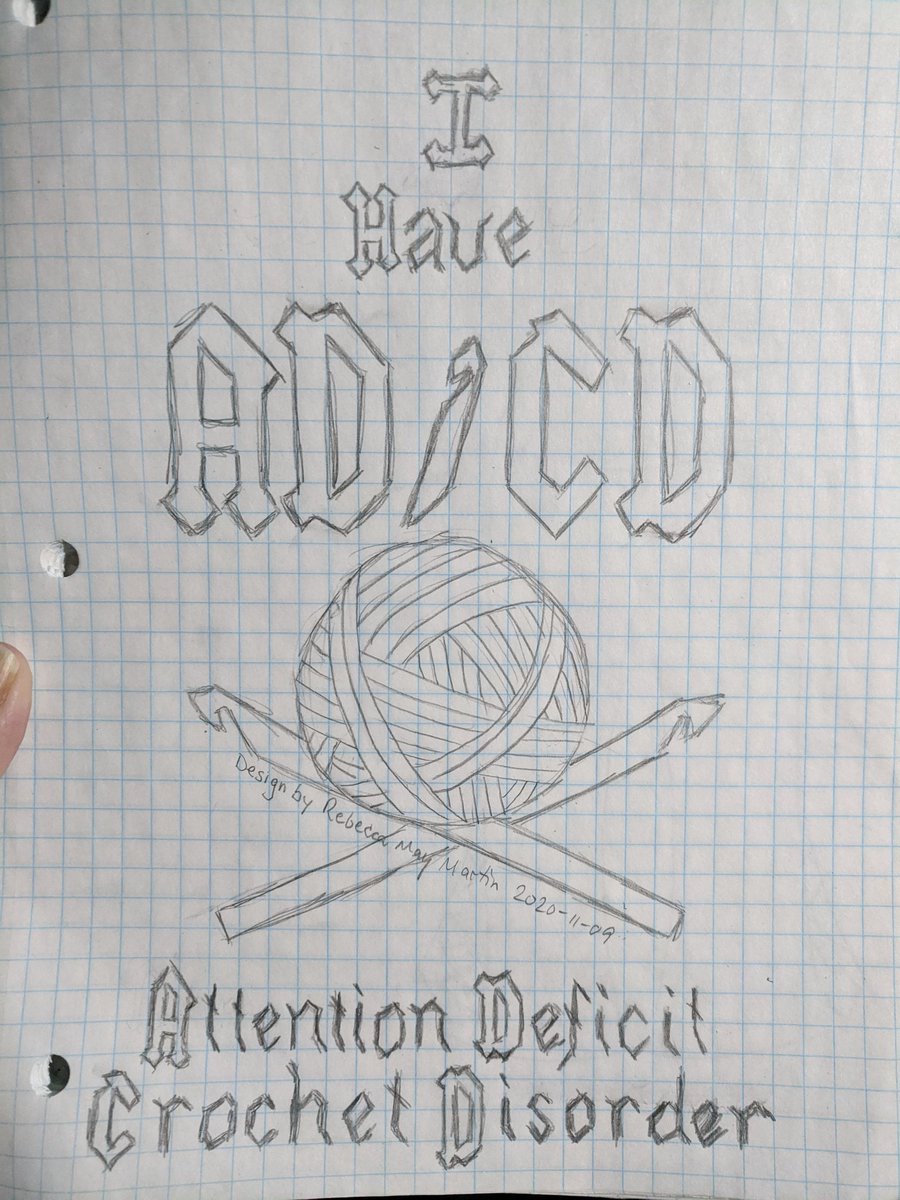 BubbalahC's tweet photo. #notACDC, #ADD, #crochet
After counting how many incomplete crochet projects I have hanging around, I'm convinced that "I Have ADCD: Attention Deficit Crochet Disorder." I want to clean up, computerize, and my drawing on a T-shirt before anyone else does. - 1/2 https://t.co/UA5SVOJyc8