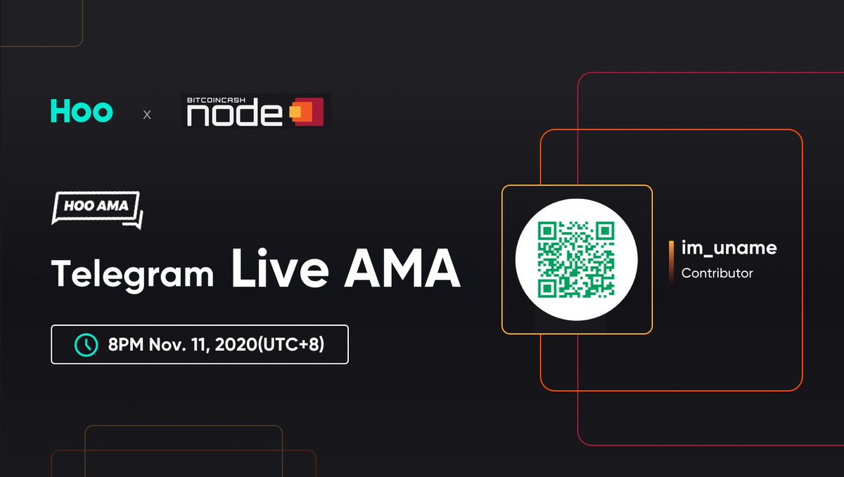 Hoo_exchange's tweet photo. 🏆#HooAMA invites one of the team contributor of @bitcoincashnode
😍 Comment what you curious about BCHN! We'll pick significant questions to ask our guest for you.
😆 Feel free to ask any questions!! https://t.co/EWAKp7Jayp