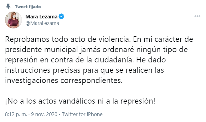 RuidoEnLaRed's tweet photo. Que no dio la orden de disparar la alcaldesa @MaraLezama 

Tampoco la dio el secretario de Seguridad, Alberto Capella. 

¿Entonces? https://t.co/EKXPKoWssv
