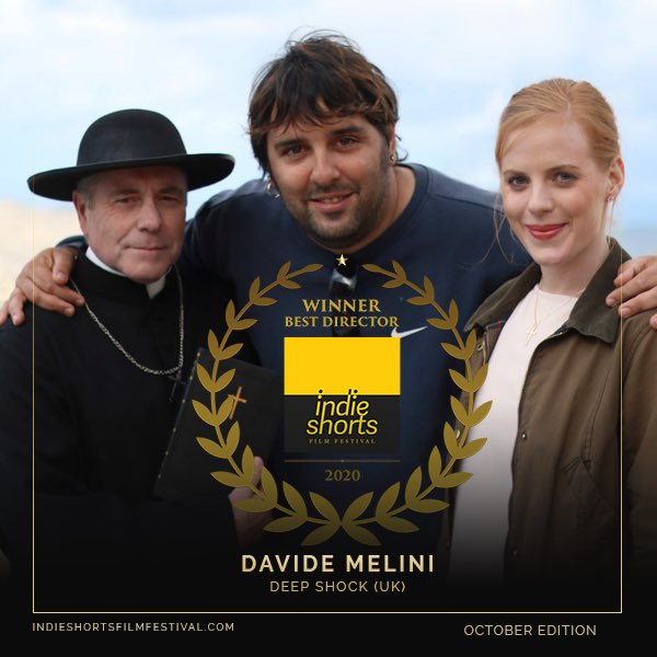 ShortsFilm's tweet photo. ... and the Best Short Film of the Month award goes to Davide Melini!! His film ‘Deep Shock’ won it big for the October edition. Best in Actor, Director, Cinematography, Editor, VFX, MUA, Sound Editing and Best Horror. Congratulations for an amazing work!! 
. 
.

#awardswinners https://t.co/77Xt3CTgzE