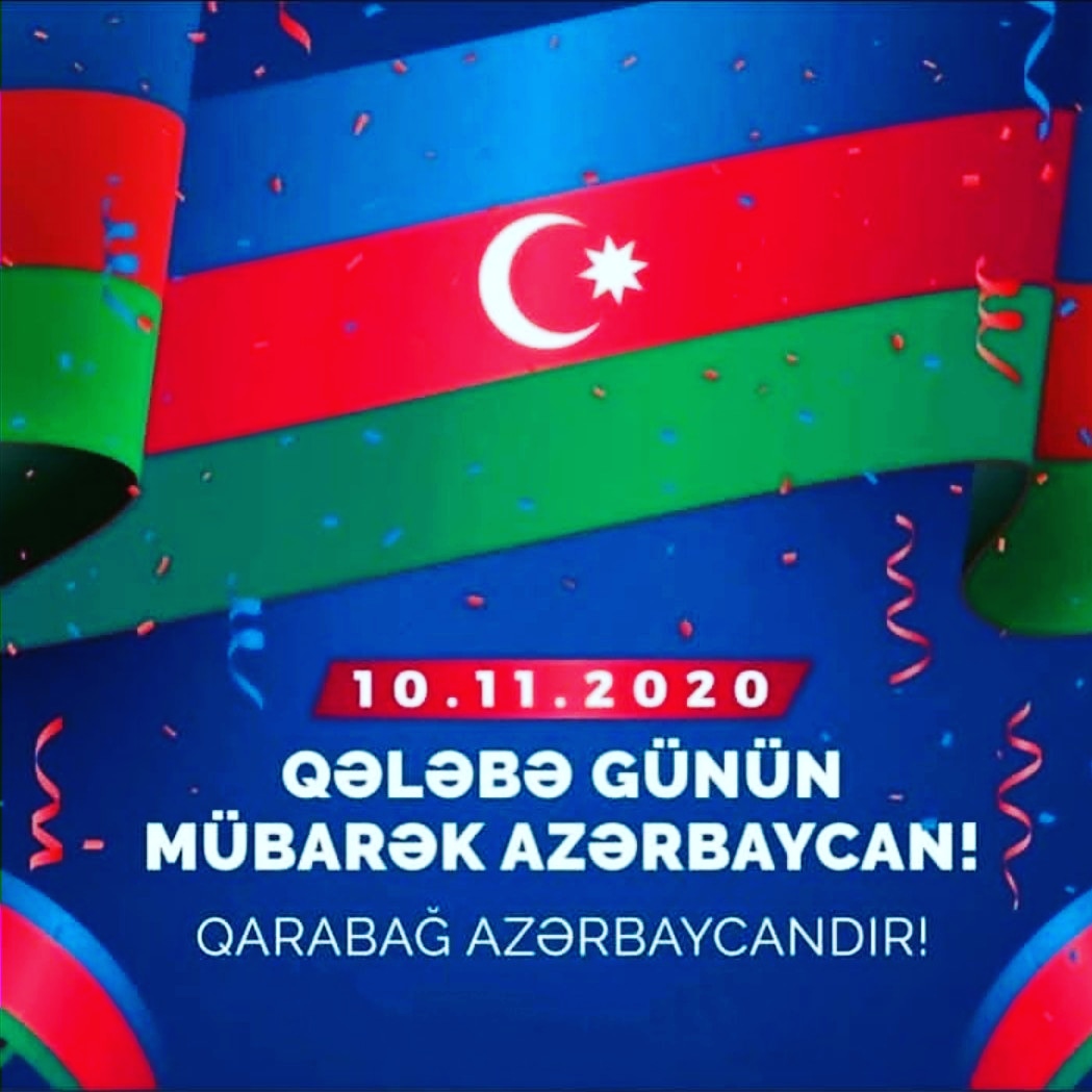 Qələbəmizi ilk öncə şəhidlərimizə, qazilərimizə, yaralı hərbiçilərimizə borcluyuq. Bu gün onların canları qanları hesabına Qarabağ azaddır. Qələbəmiz mübarək Azərbaycan ordusu. Qələbəmiz mübarək Azərbaycan.🇦🇿🇦🇿🇦🇿