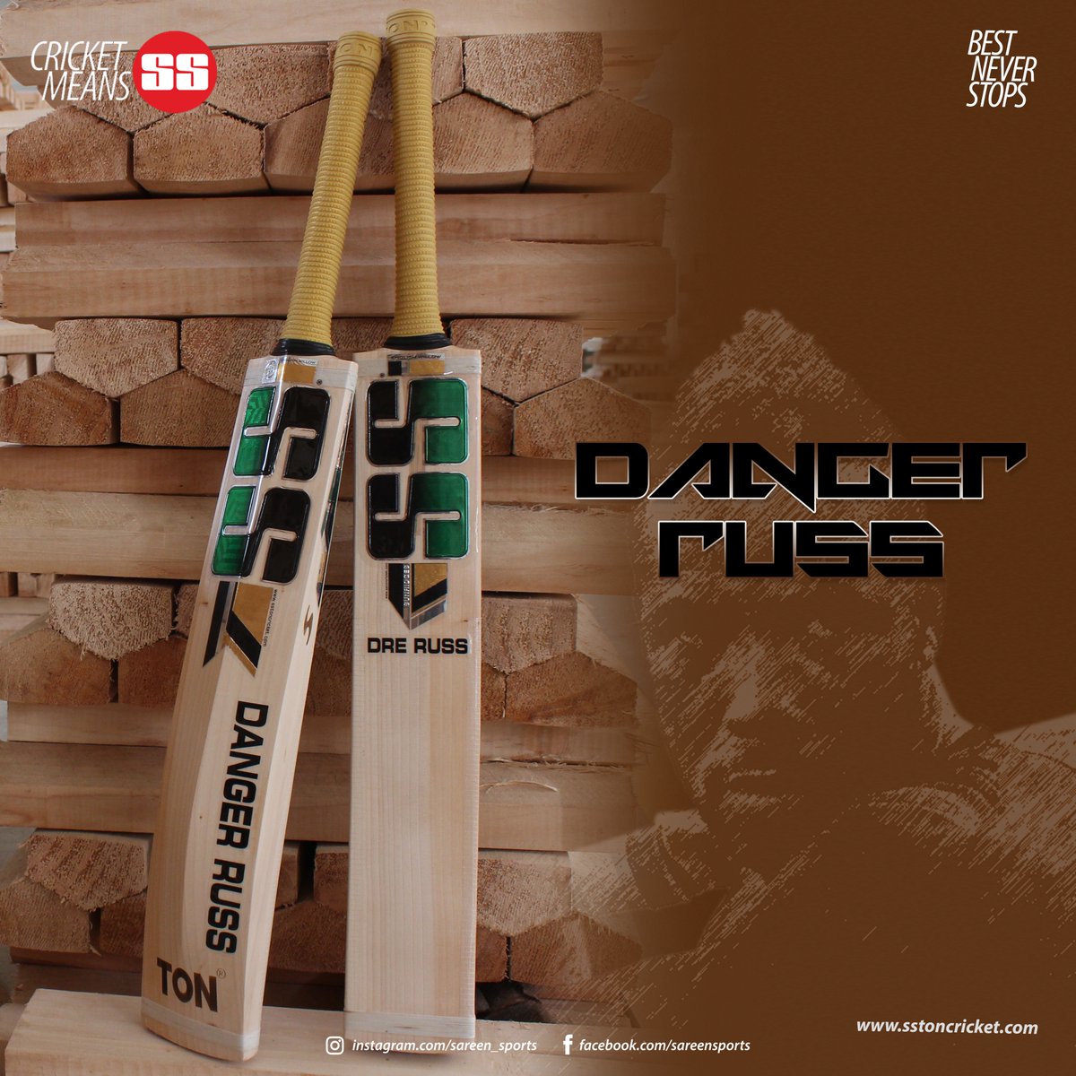 SareenSports's tweet photo. Danger Russ..... Cricket means SS

#cricketmeansss #bestneverstops #ssbats #teamsston #tonbats #cricket #englishwillowbats #andrerussell #playersbat 

https://t.co/iwkyke955L https://t.co/a2GNeYen4J