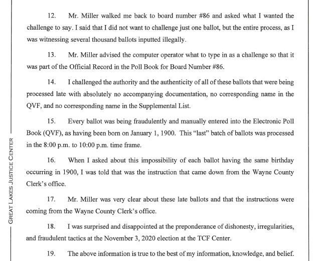 realLizUSA's tweet image. 🚨ANOTHER MI Poll Watcher🚨

“I was witnessing several thousand ballots inputted illegally

“Every ballot was being fraudulently and manually entered...as having being born on Jan 1, 1900

“When I asked about this impossibility…I was told instruction came down from Wayne County”