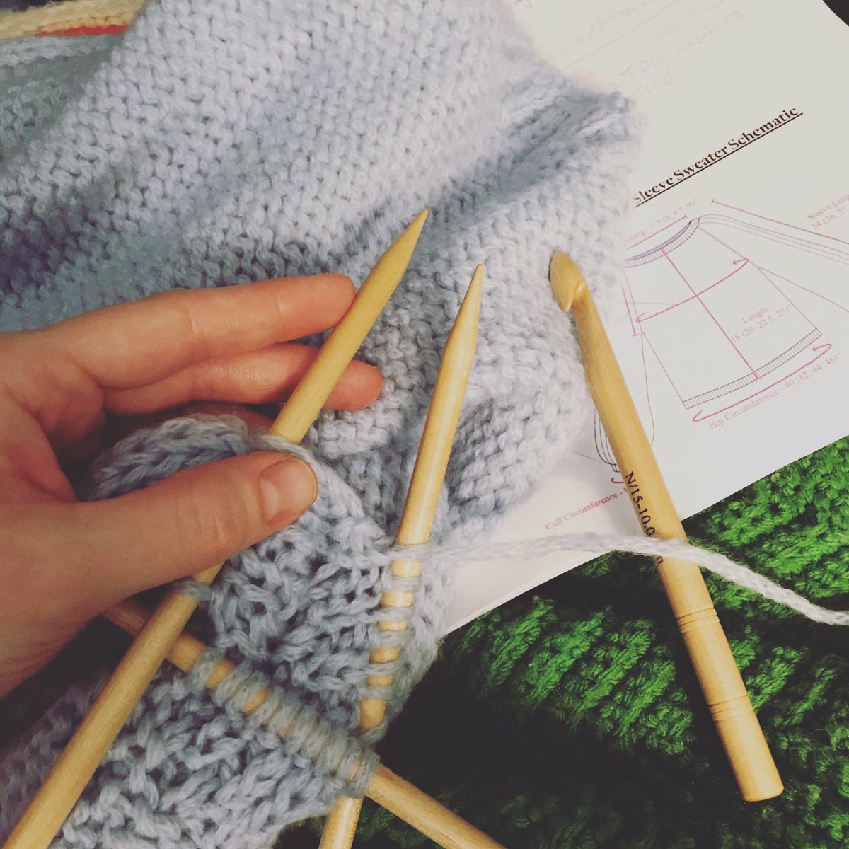 HampeStudio's tweet photo. Maybe the 5th try on this sleeve is the magic number.
#knitting #virtualknittingworkshop #destress #calm #mentalhealth #reducestress #sweater #handmade https://t.co/E6mI3PaQ5w