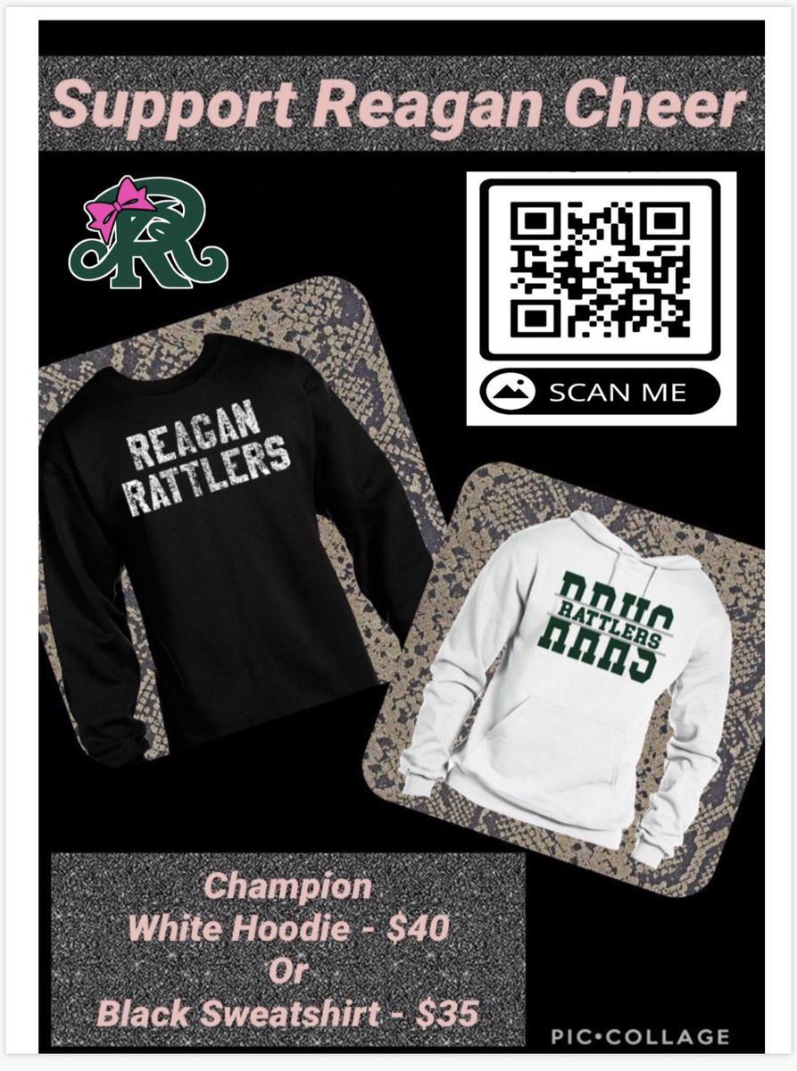 Reagan_Cheer1's tweet photo. Two Week Flash Sale!!!! Get those orders in before it’s too late!!! Deadline 11/23. https://t.co/HUiOVTBdqw @Rattlersports @rattlergolf @sareaganvolley1 @rrgirlshoops @reaganhoops @FieldRattlers https://t.co/5b81ZmkftA