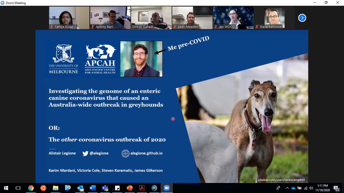 Great talk by <a href="/ALegione/">Alistair Legione</a> on canine enteric corona virus at #MicroSeq2020.