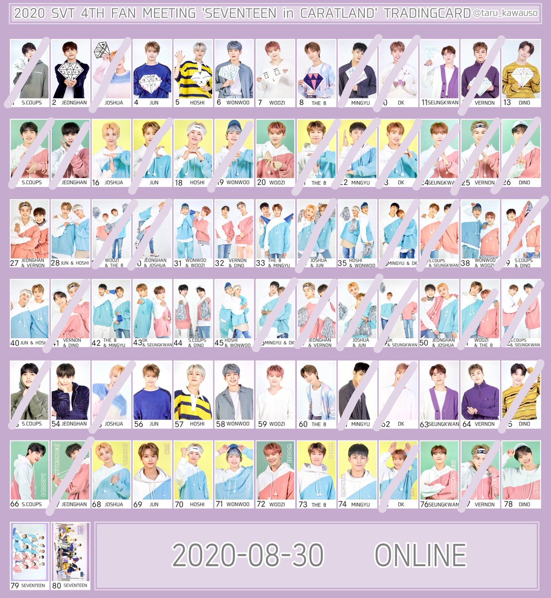 sun_ai3381's tweet photo. SEVENTEEN セブチ CARATRAND ケレン セブチ トレカ交換

【譲】1枚目画像のもの

【求】2枚目スタンプ💖

郵送希望
御気軽にリプ、DMお待ちしております。 https://t.co/oGm2A2pdap