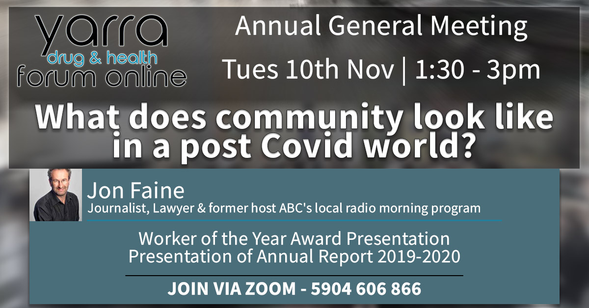 YarraDrugForum's tweet photo. Join our annual meeting with #JonFaine now

https://t.co/gknZ6zAa4v https://t.co/JcpJ4UMUwo